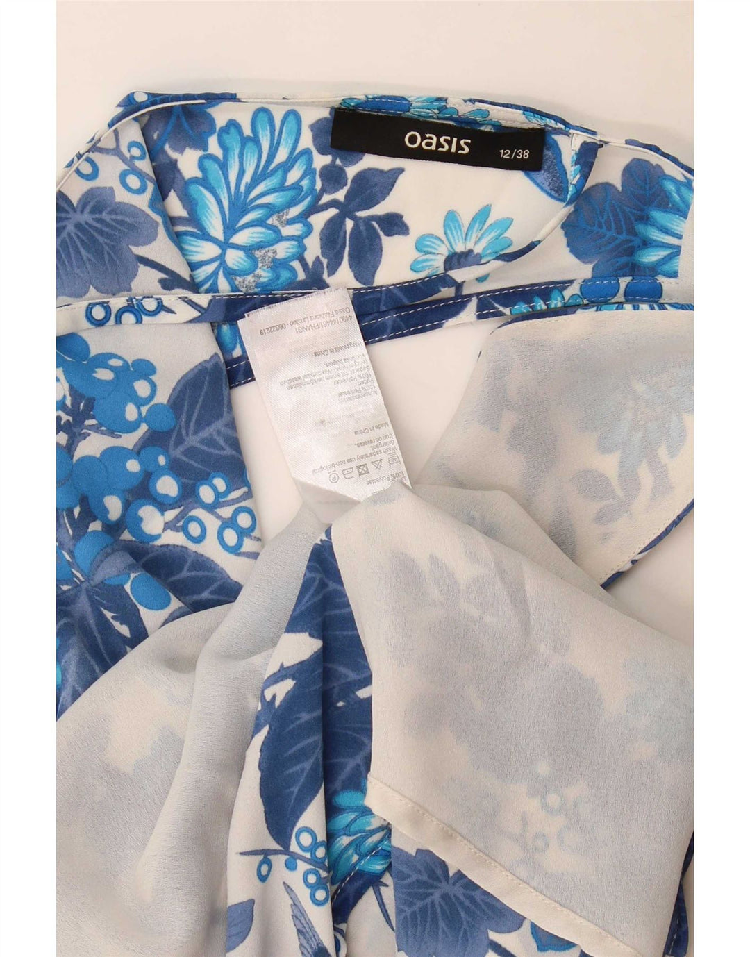 Γυναικεία αμάνικη μπλούζα Oasis Top UK 12 Medium Blue Floral Polyester