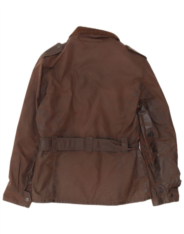 Crane Γυναικείο Military Oversized κερωμένο μπουφάν UK 10 Small Brown