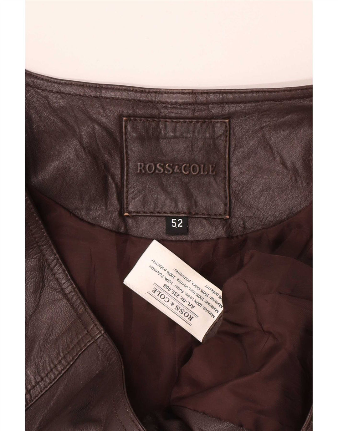Ross&Cole Ανδρικό Δερμάτινο Γιλέκο IT 52 XL Καφέ