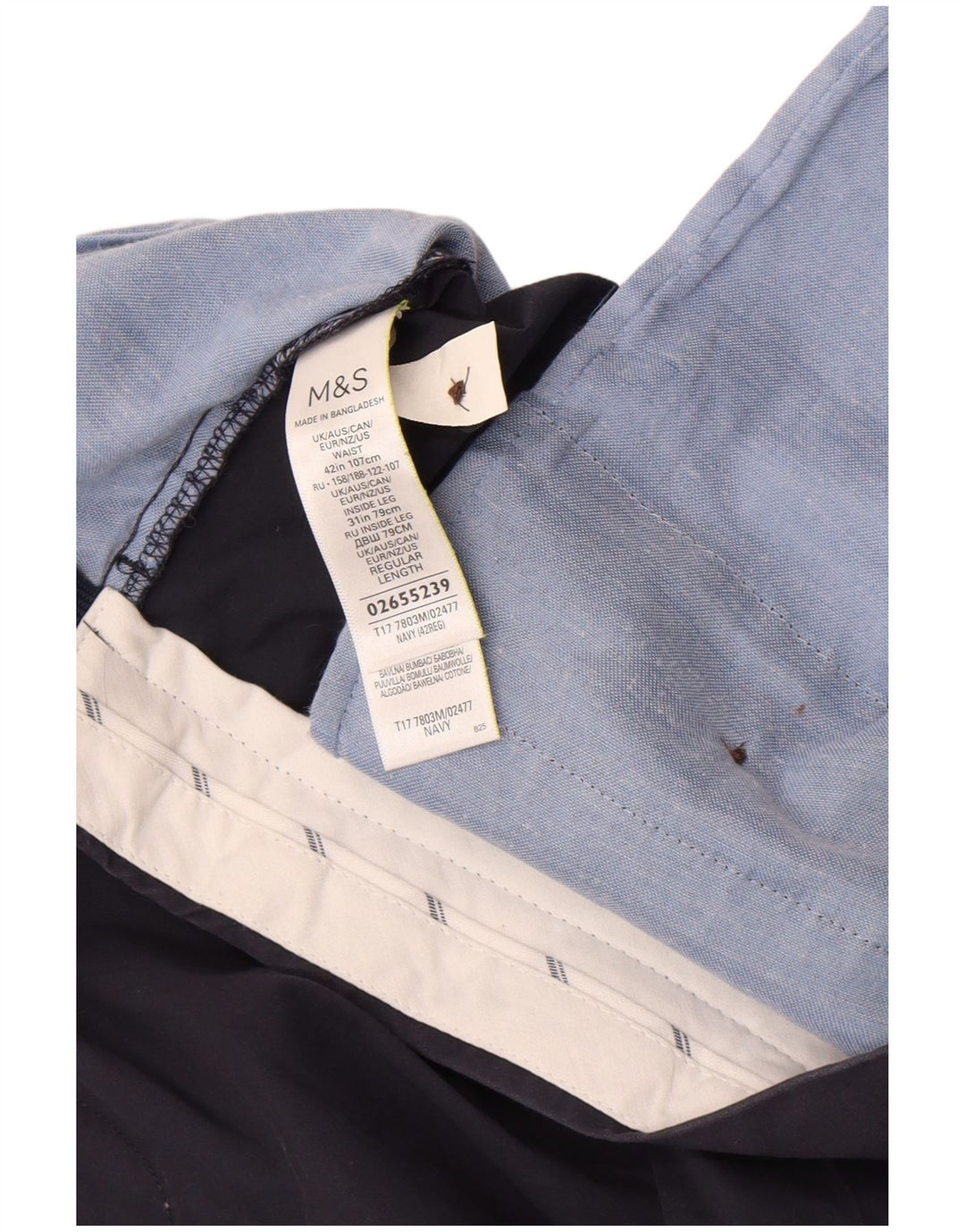 Ανδρικό σορτς Chino Marks & Spencer W42 2XL Navy Blue Cotton
