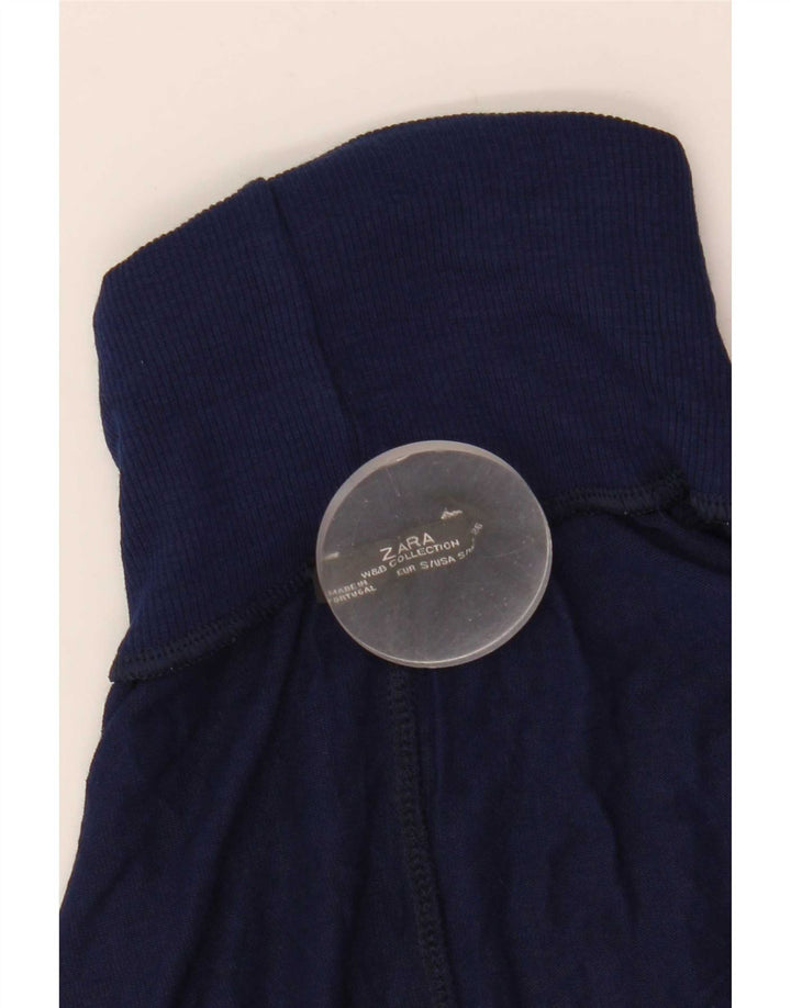 Zara γυναικείο πουλόβερ με ρολό λαιμόκοψη UK 10 Small Navy Blue