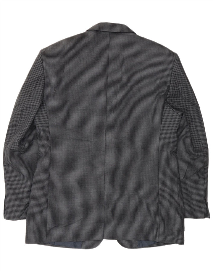 Farah Ανδρικό σακάκι σακάκι με 2 κουμπιά UK 40 Large Navy Blue Houndstooth Wool