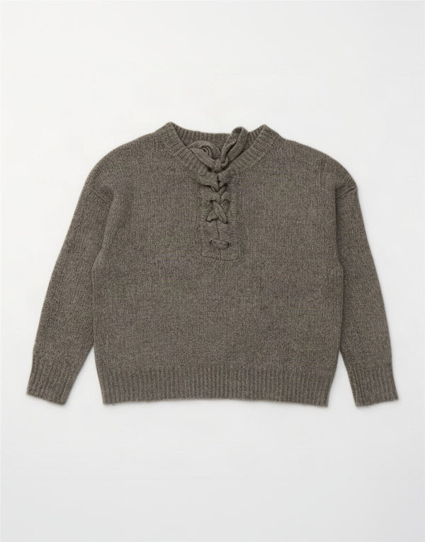 Zara γυναικείο πουλόβερ υπερμεγέθη Crew Neck Jumper UK 10 Small Grey Acrylic
