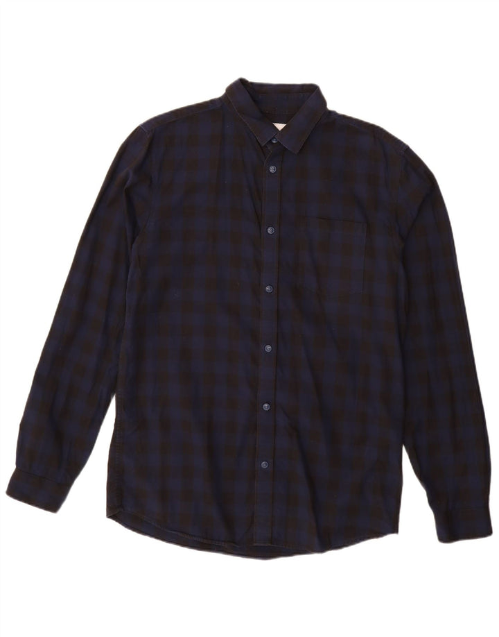 JACK & JONES Ανδρικό πουκάμισο Slim Fit μεγάλο μαύρο βαμβακερό Gingham