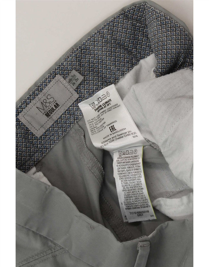 Marks & Spencer Ανδρικό παντελόνι Chino Regular W34 L29 Γκρι βαμβακερό