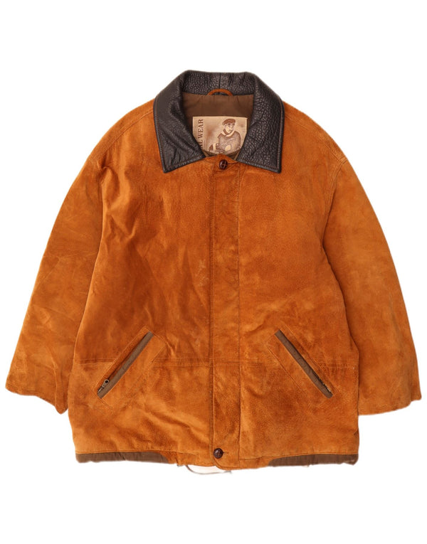 Ανδρικό παλτό Conbipel Natural Wear Suede UK 40 Large Brown Δέρμα