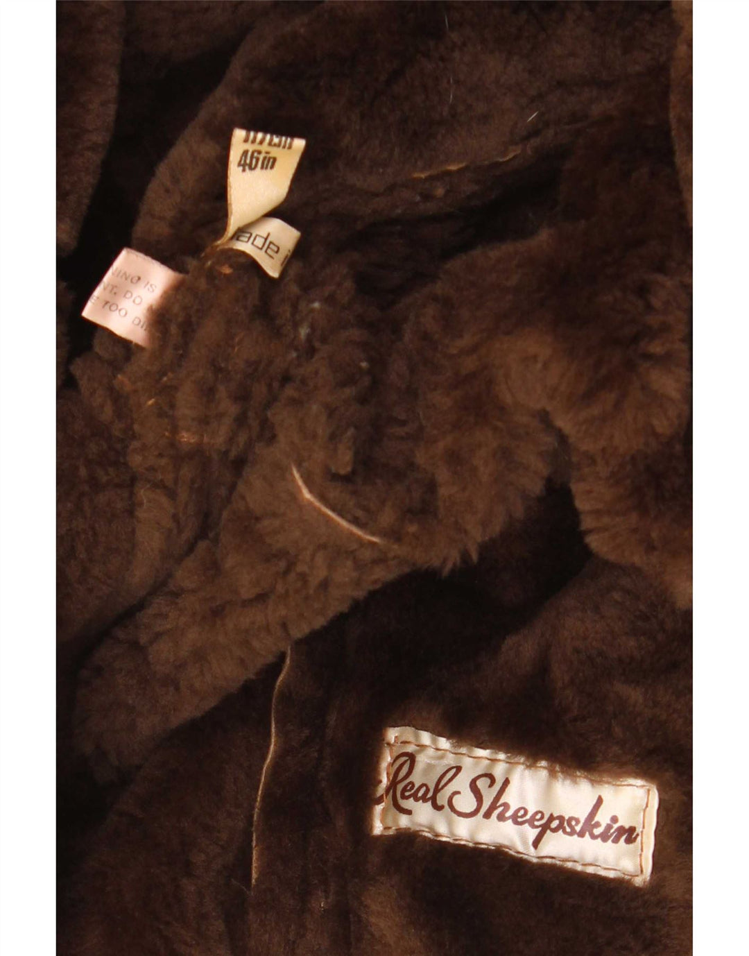 Vintage Ανδρικό παλτό Shearling Loose Fit Double Breasted IT 46 Small Brown
