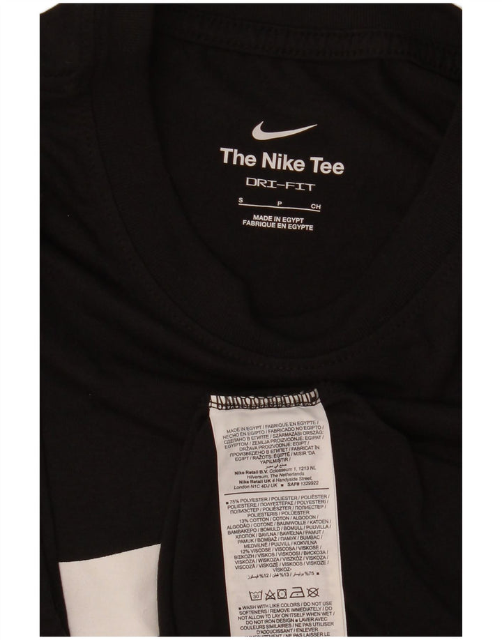 Ανδρικό γραφικό μπλουζάκι NIKE Dri Fit Τοπ μικρού μαύρου πολυεστέρα