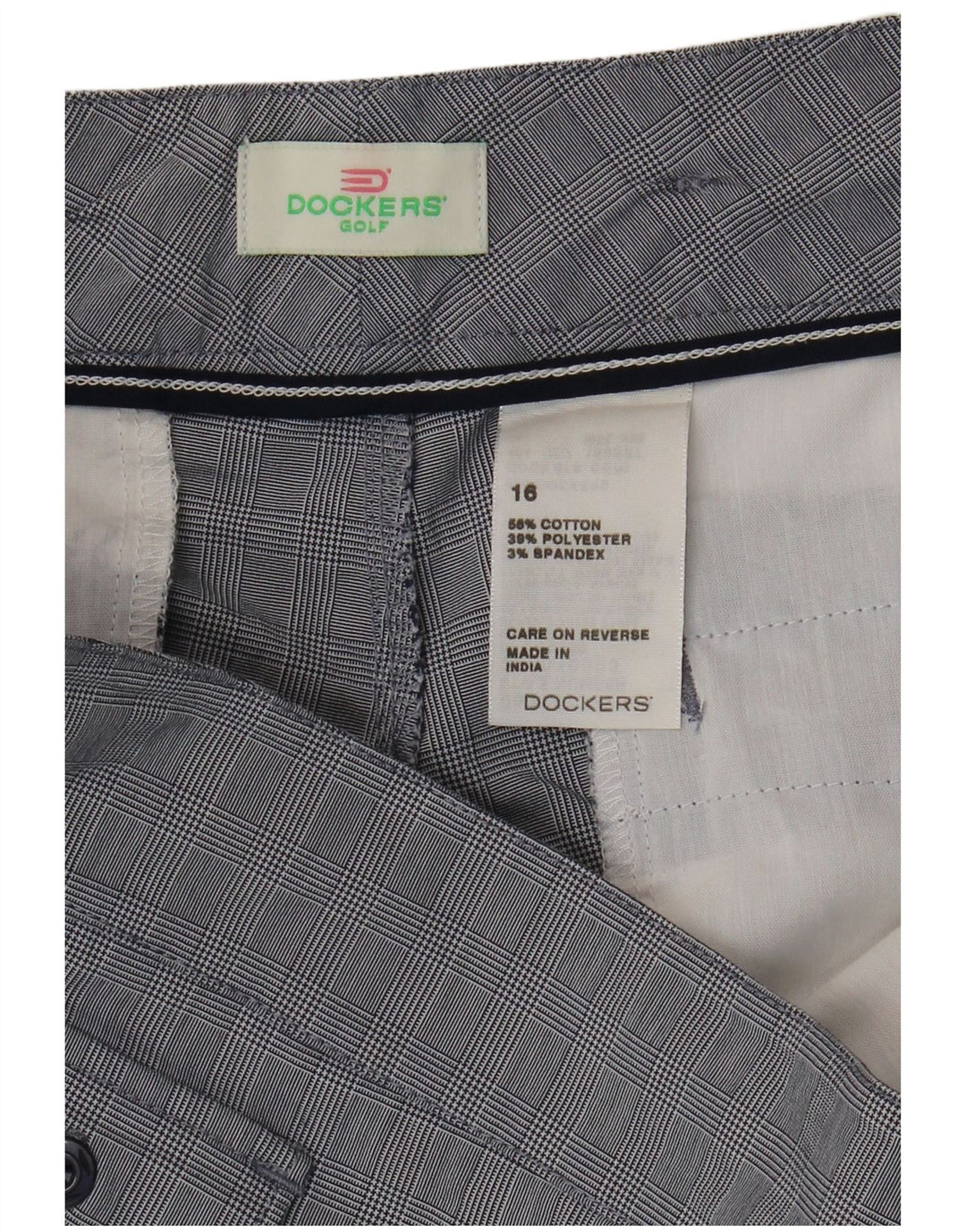 DOCKERS Γυναικείο Σορτς Cargo US 16 2XL W38 Μπλε βαμβακερό καρό