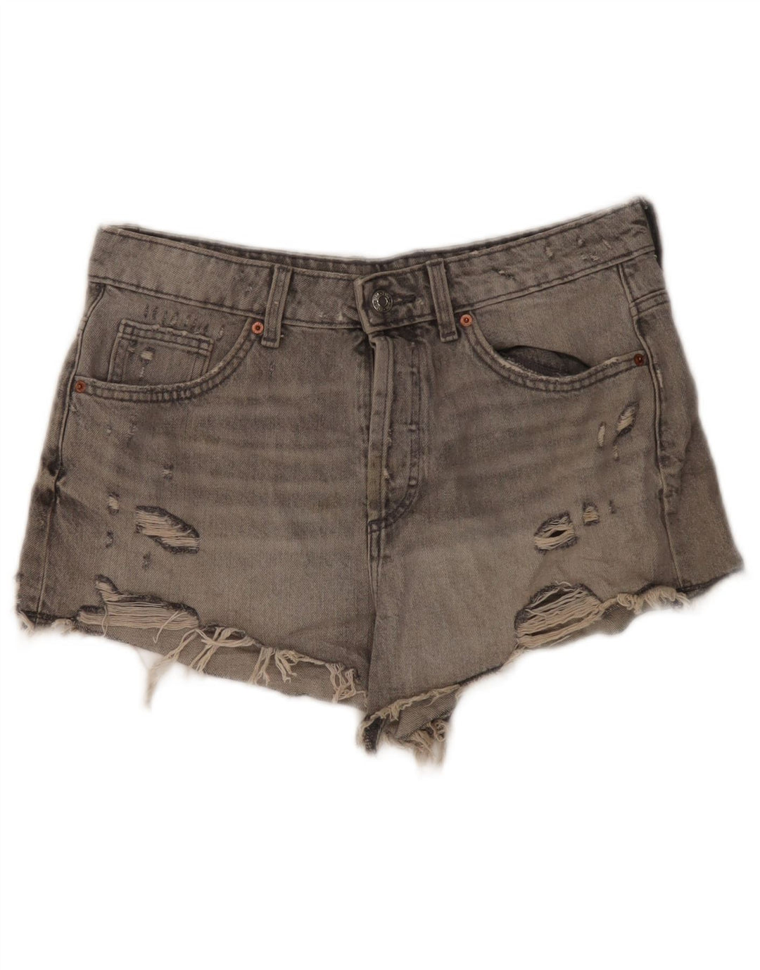 Ζαρά γυναικείο τζιν Distressed Hot παντελόνι EU 40 Medium W30 Γκρι βαμβακερό