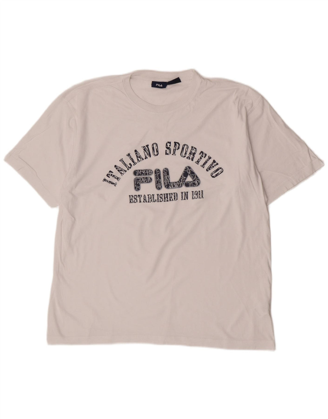 Ανδρικό γραφικό T-Shirt Fila Top XL Λευκό βαμβακερό