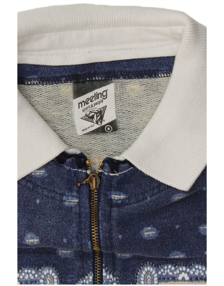 Ανδρικό φούτερ Meeting Polo με λαιμόκοψη Jumper Medium Blue Patchwork