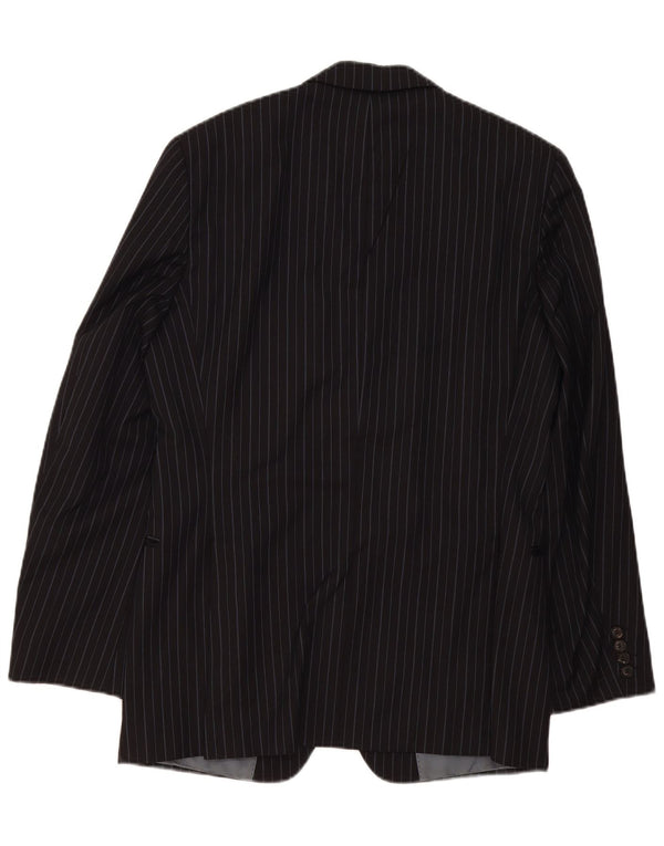 Vitale Barberis Canonico Mens Blazer Jacket UK 40 Large Black Pinstripe