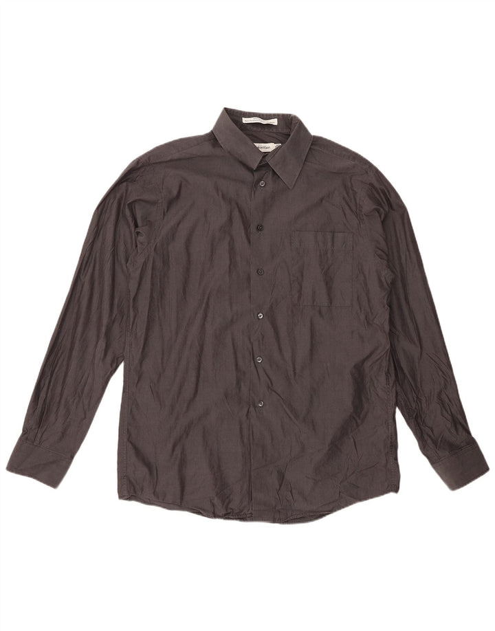 CALVIN KLEIN Ανδρικό πουκάμισο Slim Fit Μέγεθος 16 μεγάλο γκρι βαμβακερό