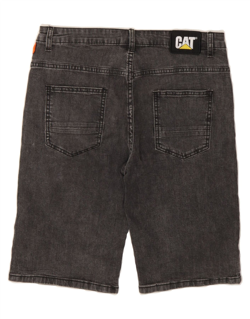 CATERPILLAR Boys Distressed Graphic Denim Shorts 15-16 Years W30 Grey Vintage Caterpillar and Second-Hand Caterpillar from Messina Hembry 