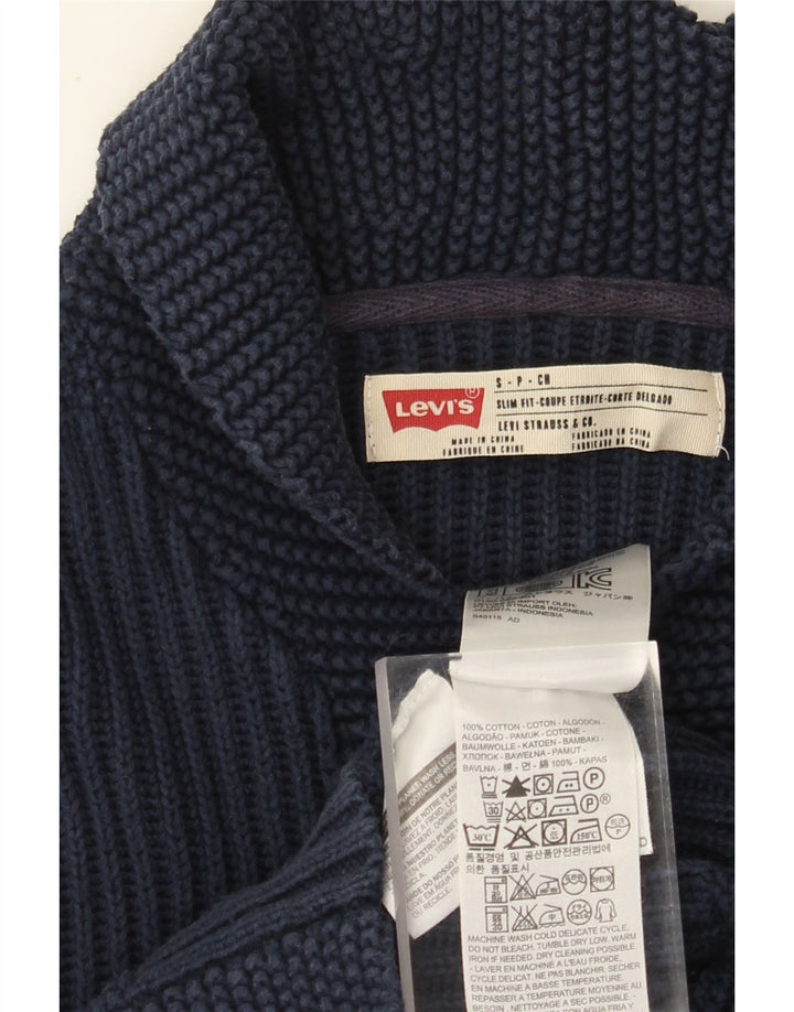Ανδρικό πουλόβερ ζακέτα Levi's Slim Fit Μικρό Navy Blue βαμβακερό