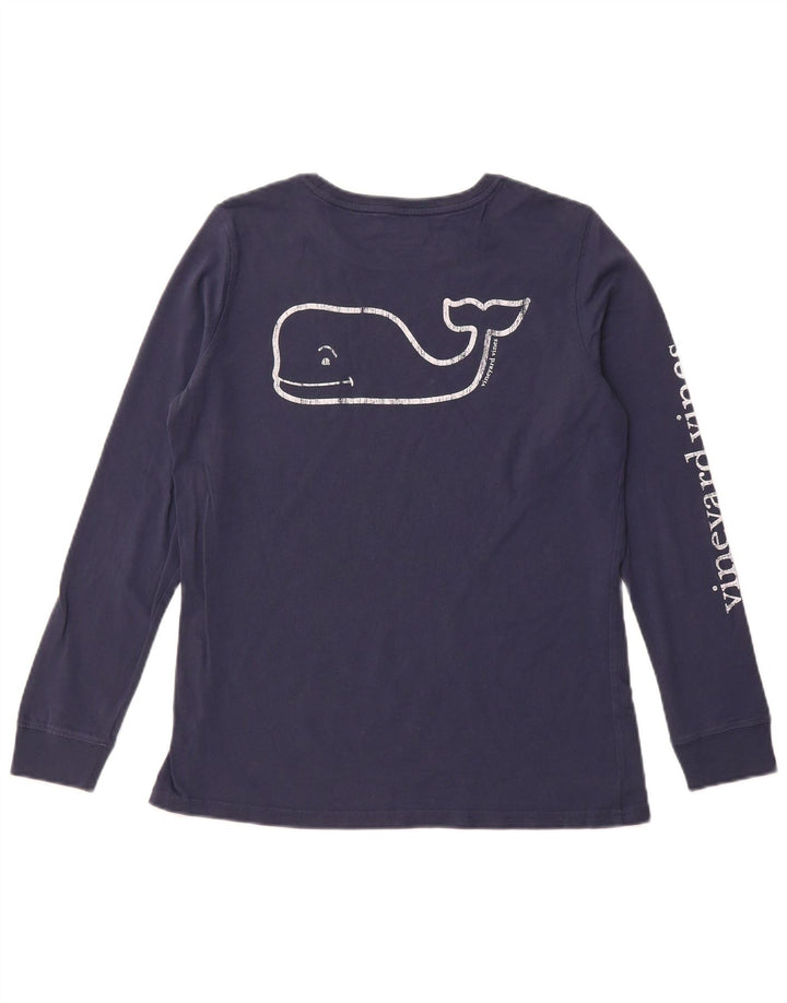 VINEYARD VINES Ανδρικό γραφικό τοπ Μακρυμάνικο Μικρό Navy Blue Βαμβακερό