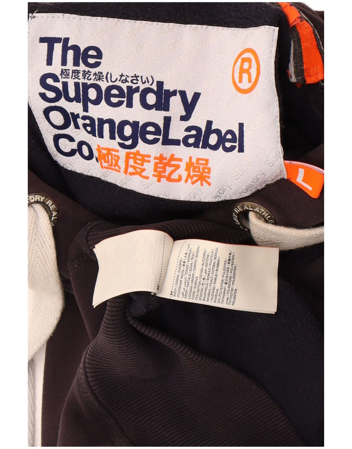 Superdry Ανδρική κουκούλα με κουκούλα, μεγάλο μπλε ναυτικό βαμβακερό λογότυπο