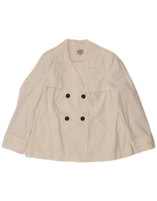 Marks & Spencer Γυναικεία κοντή καμπαρντίνα UK 16 Large White Cotton