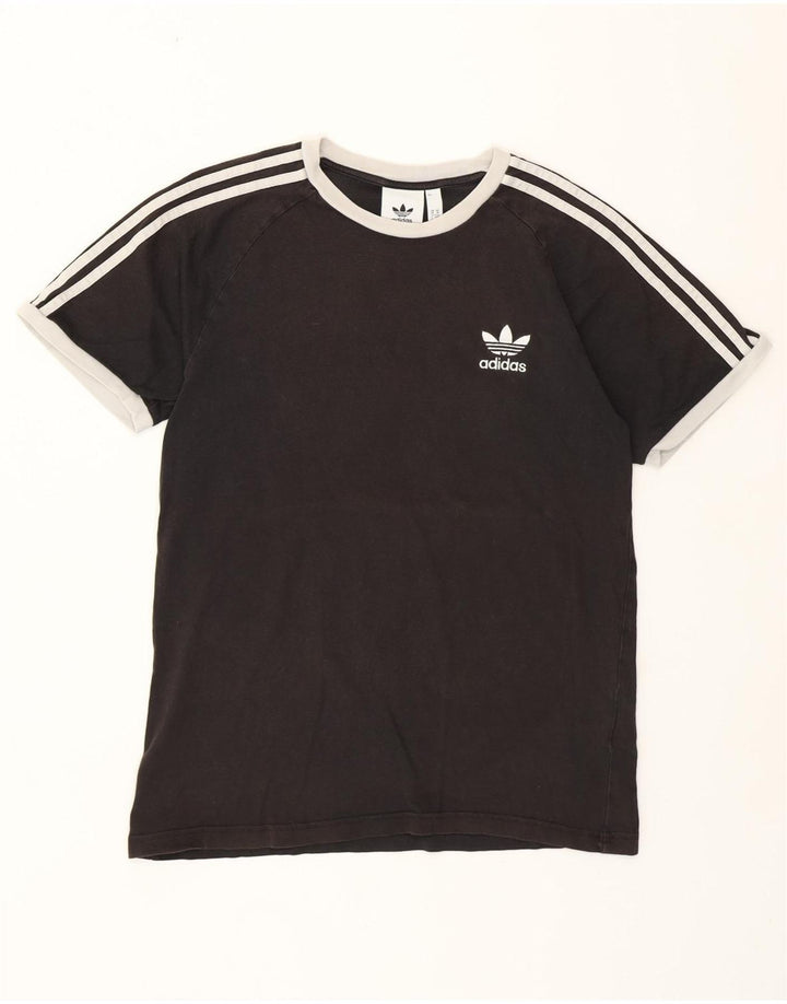 Adidas Γυναικείο T-Shirt Top UK 14 Μεσαίο μαύρο βαμβακερό