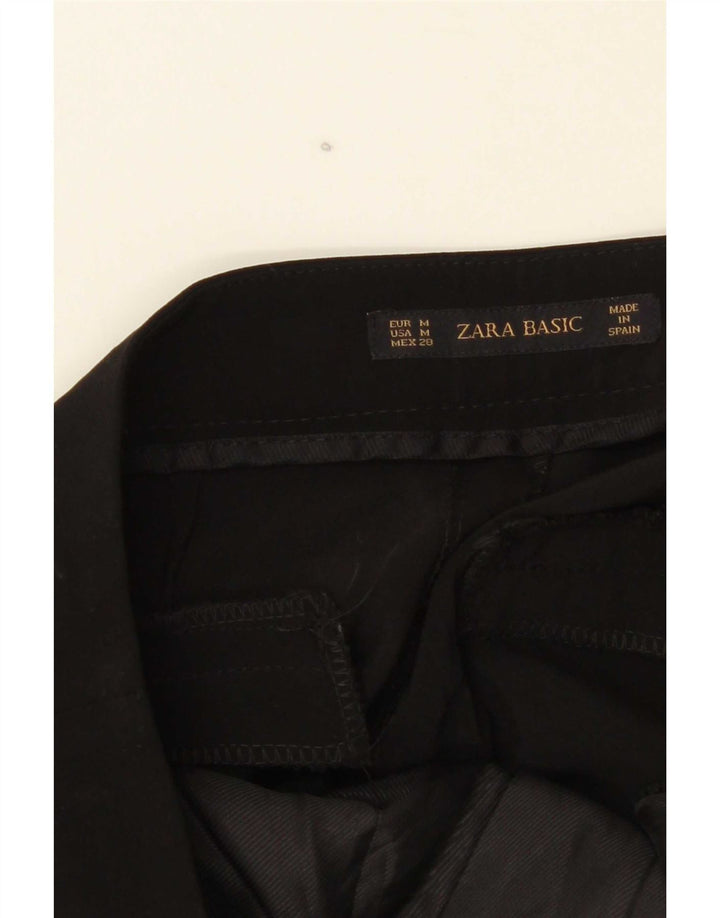 Zara Γυναικείο παντελόνι με καρφίτσες casual Medium W28 L32 Μαύρο Πολυεστέρας