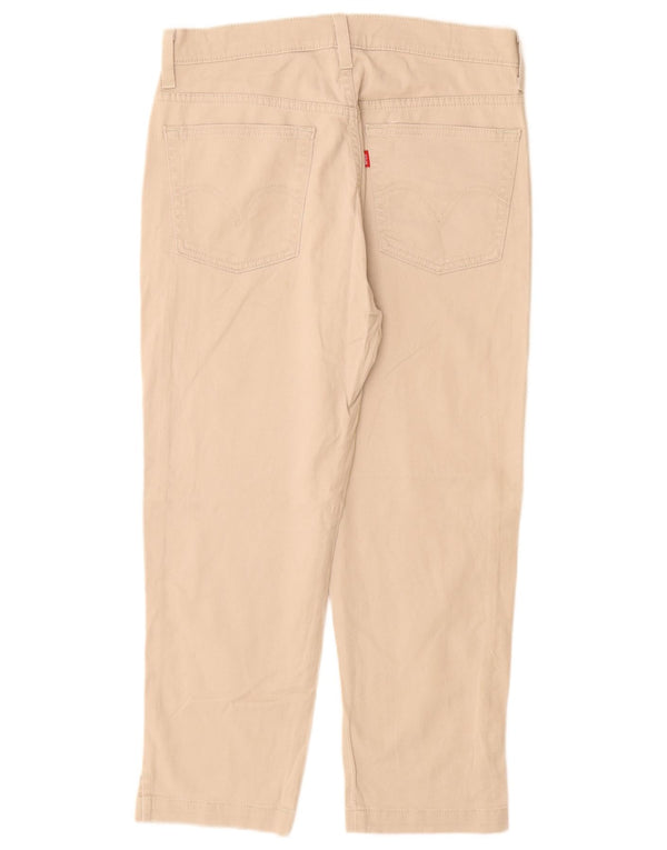 LEVI'S Womens Classic Slim Capri Trousers US 8 Medium W28 L24 Beige Cotton