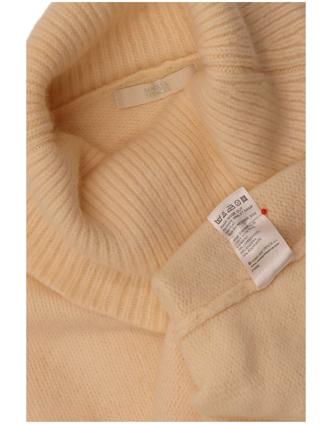 Marks & Spencer Γυναικείο πουλόβερ με ρολό λαιμόκοψη UK 12 Medium Beige Floral