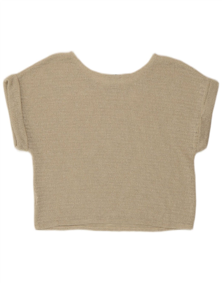 Zara Γυναικεία Πλεκτή Μπλούζα Τοπ UK 16 Large Beige