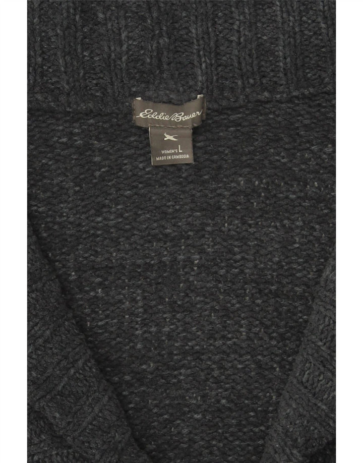 EDDIE BAUER Womens Open Cardigan Sweater UK 16 Large Grey Polyester Vintage Eddie Bauer and Second-Hand Eddie Bauer from Messina Hembry 