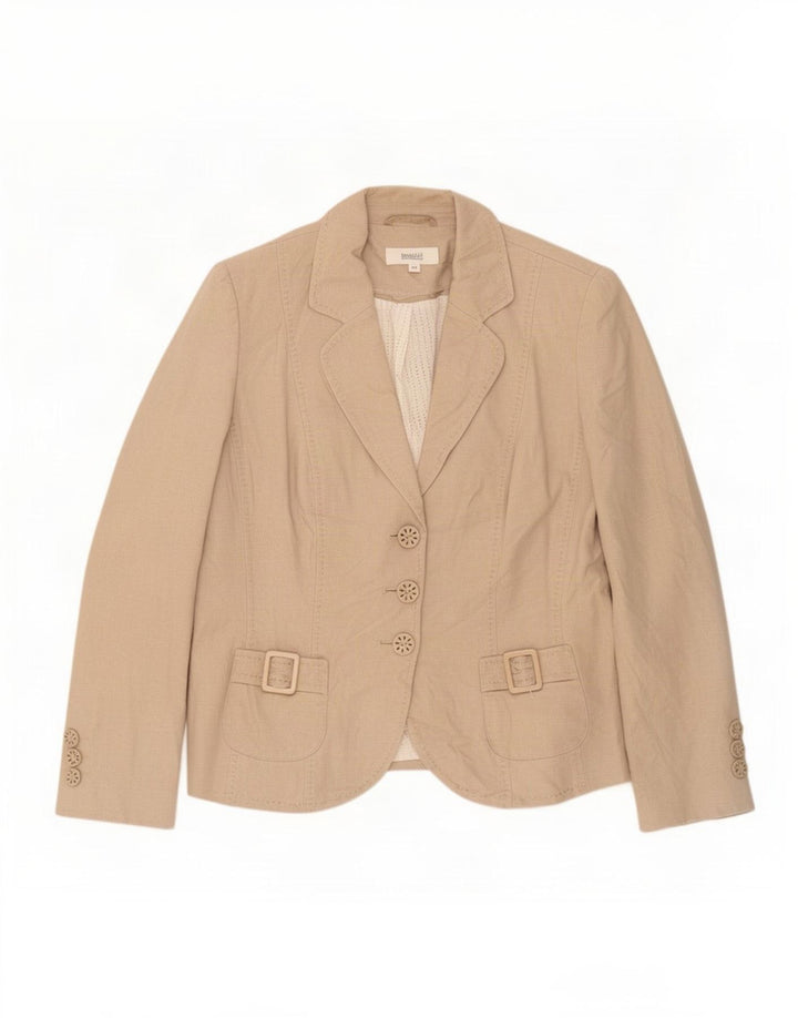 Marks & Spencer Γυναικείο Μπουφάν Blazer UK 12 Μεσαίου Μπεζ λινό