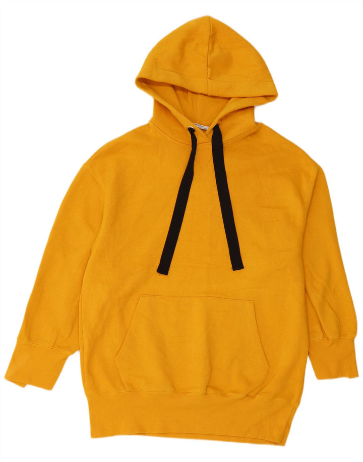 Zara Γυναικείο Hoodie Jumper UK 10 Small Yellow Polyester