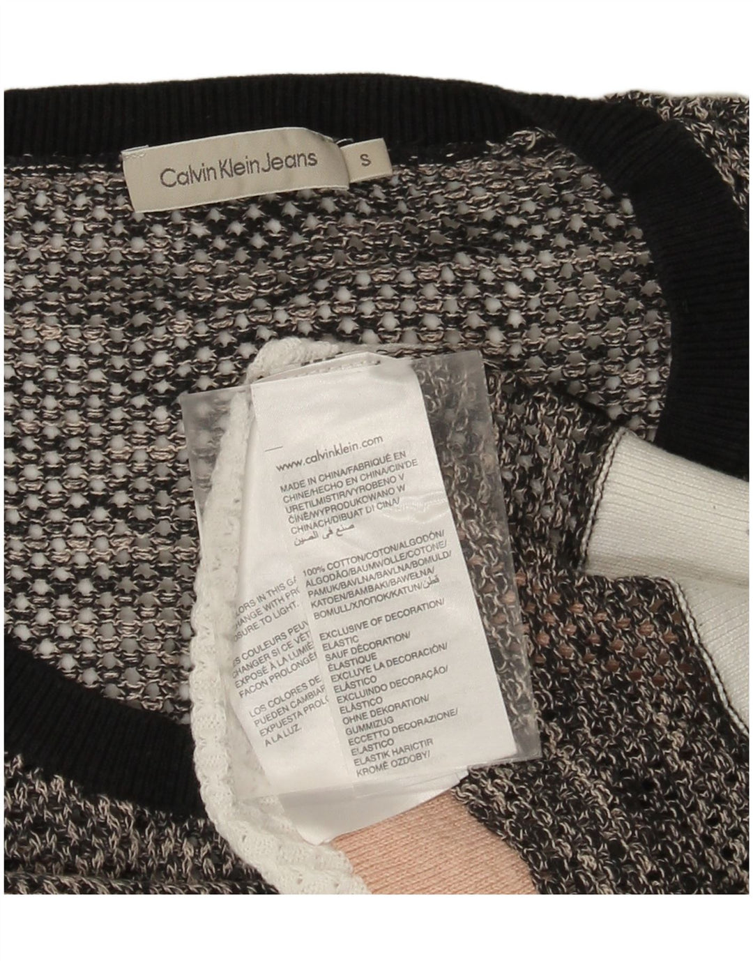 CALVIN KLEIN JEANS Γυναικείο πουλόβερ με λαιμόκαυστο UK 10 Small Grey