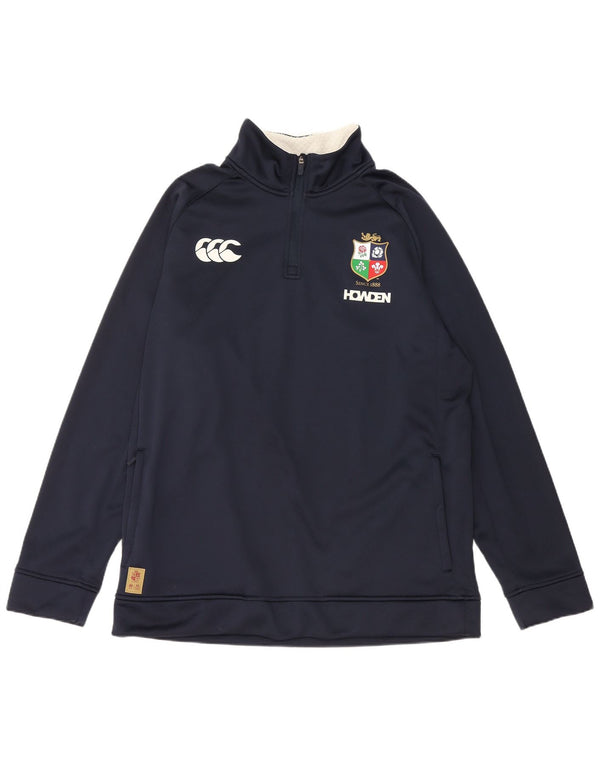 Canterbury Mens Zip Neck Sweatshirt Jumper 2XL Navy Blue Polyester