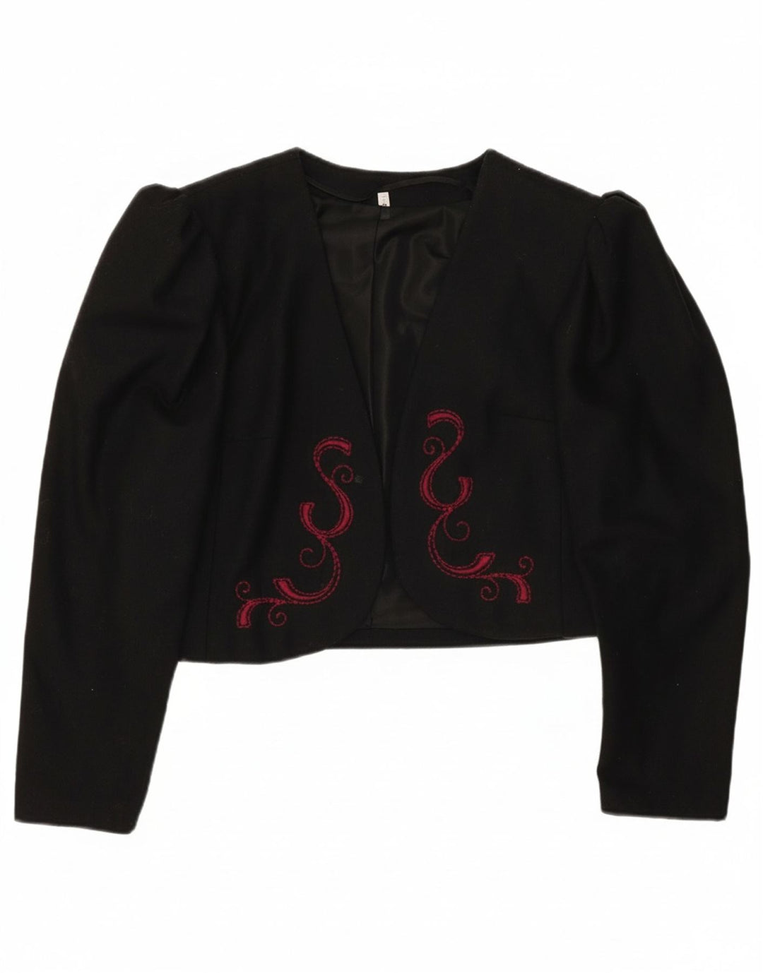 Vintage Γυναικείο Crop Blazer Jacket EU 40 Medium Black Polyester