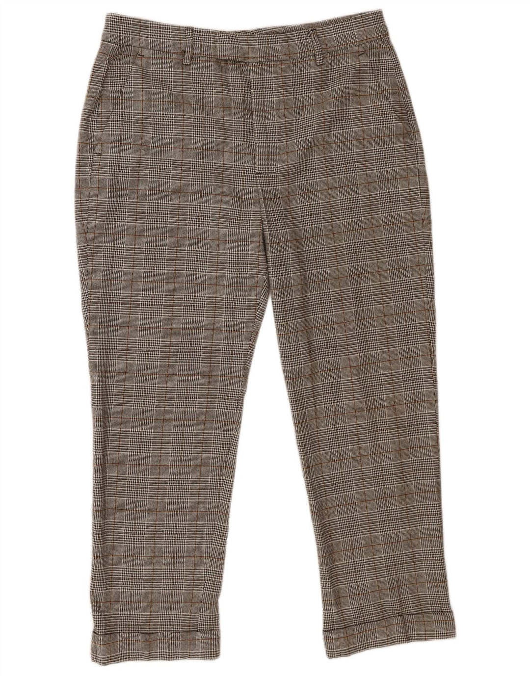 Zara Γυναικείο Slim Cropped Παντελόνι EU 40 Medium W30 L25 Grey Houndstooth