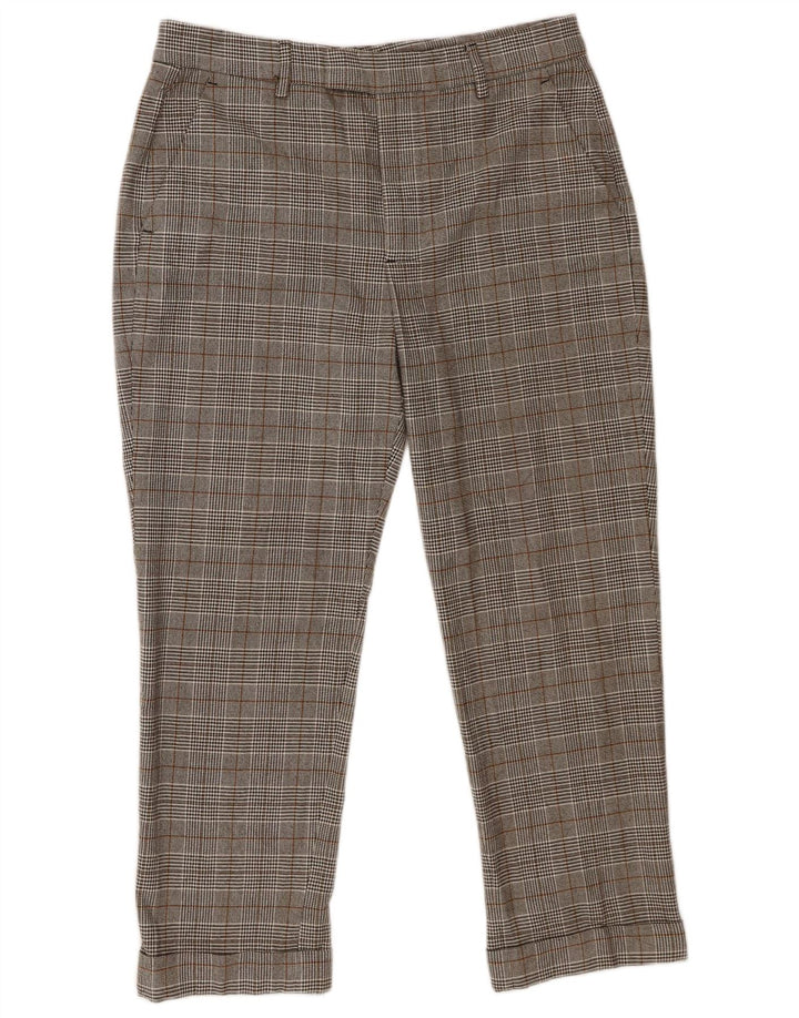 Zara Γυναικείο Slim Cropped Παντελόνι EU 40 Medium W30 L25 Grey Houndstooth