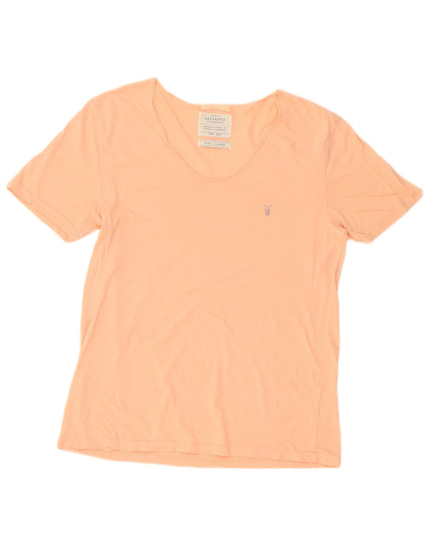 All Saints Γυναικείο T-Shirt Top UK 16 μεγάλο ροζ βαμβακερό