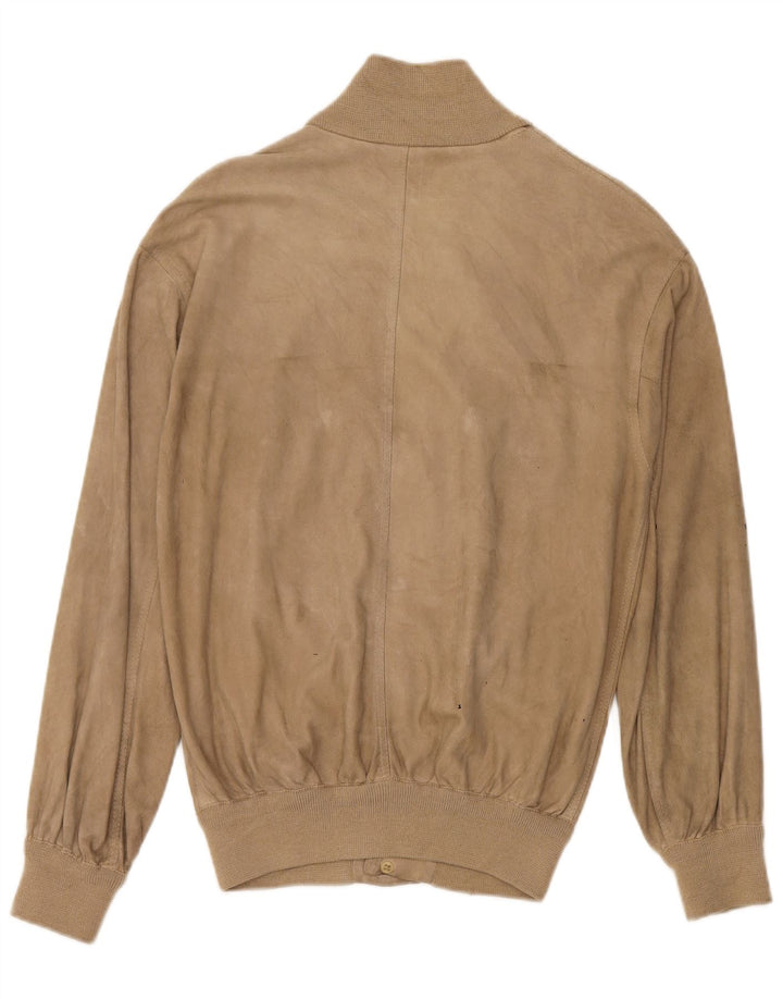 Vintage Ανδρικό Suede Bomber Jacket UK 38 Medium Beige