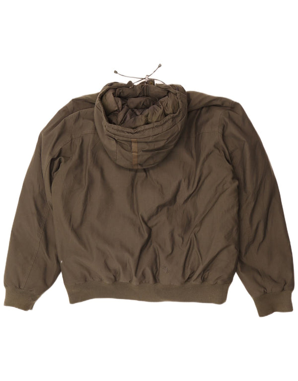 Ανδρικό μπουφάν με κουκούλα Adidas UK 40 Large Khaki Nylon
