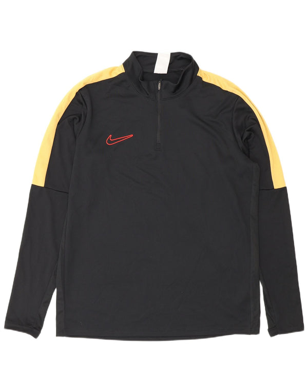 Ανδρική φόρμα πουλόβερ με φερμουάρ Nike Dri Fit Top Large Black Colourblock