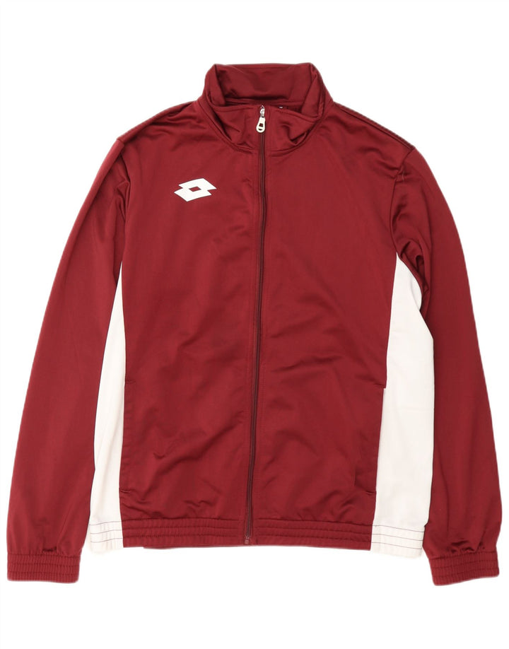 Ανδρική αθλητική φόρμα Lotto Top Jacket μεσαίο μπορντό πολύχρωμο πολυεστέρας