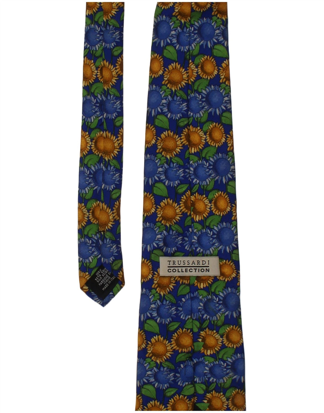 Ανδρική γραφική γραβάτα Trussardi One Size Blue Floral Silk