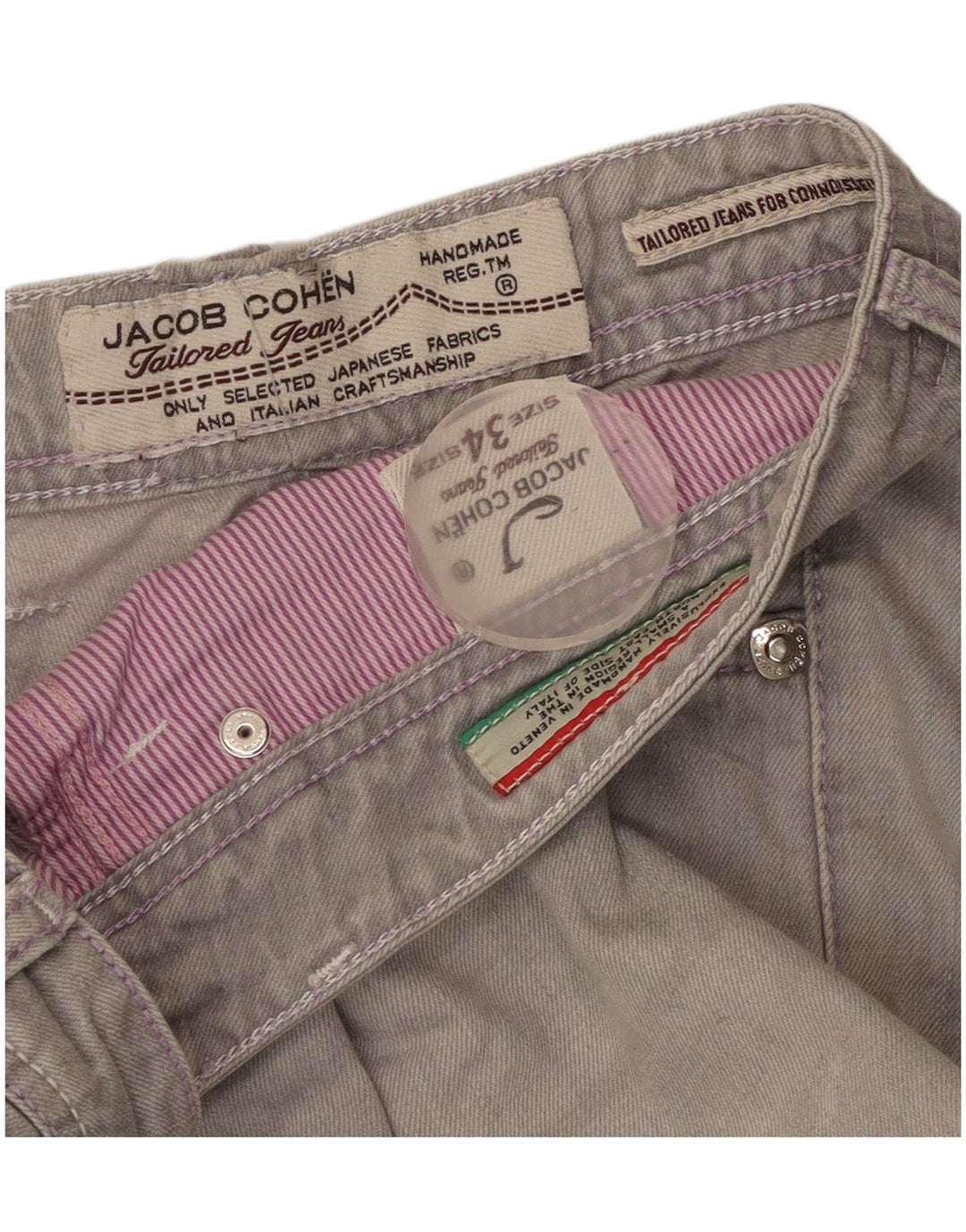 Jacob Cohen Γυναικείο ίσιο τζιν W34 L30 Γκρι βαμβακερό