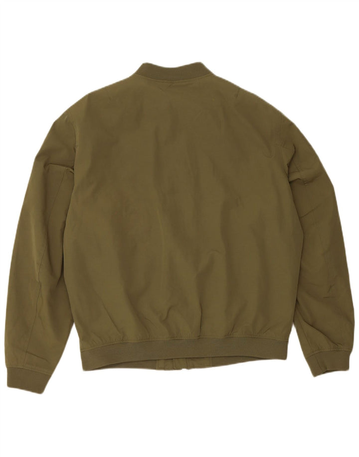 Zara Mens Bomber Jacket UK 40 Large Khaki Polyester