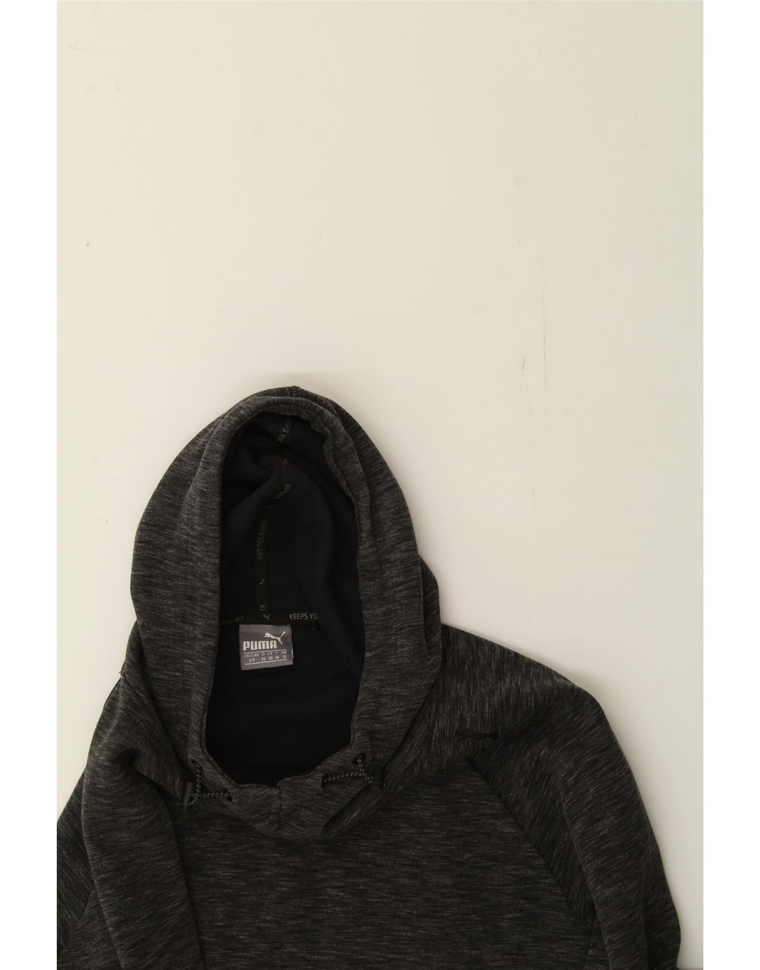 PUMA Womens Hoodie Jumper UK 10 Small  Grey Colourblock Polyester Vintage Puma and Second-Hand Puma from Messina Hembry 