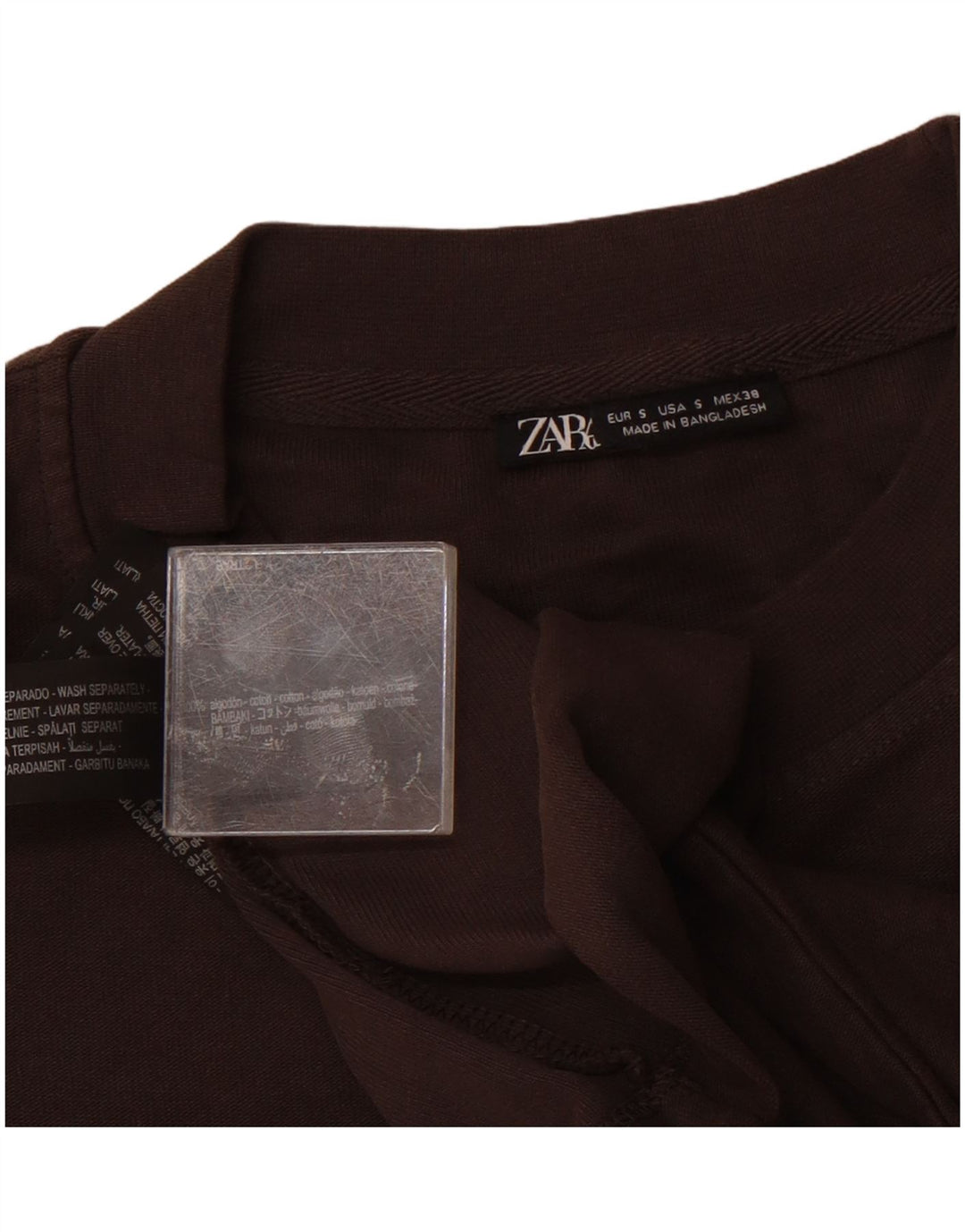 Zara Ανδρικό T-Shirt Top Μικρό Γκρι Βαμβακερό