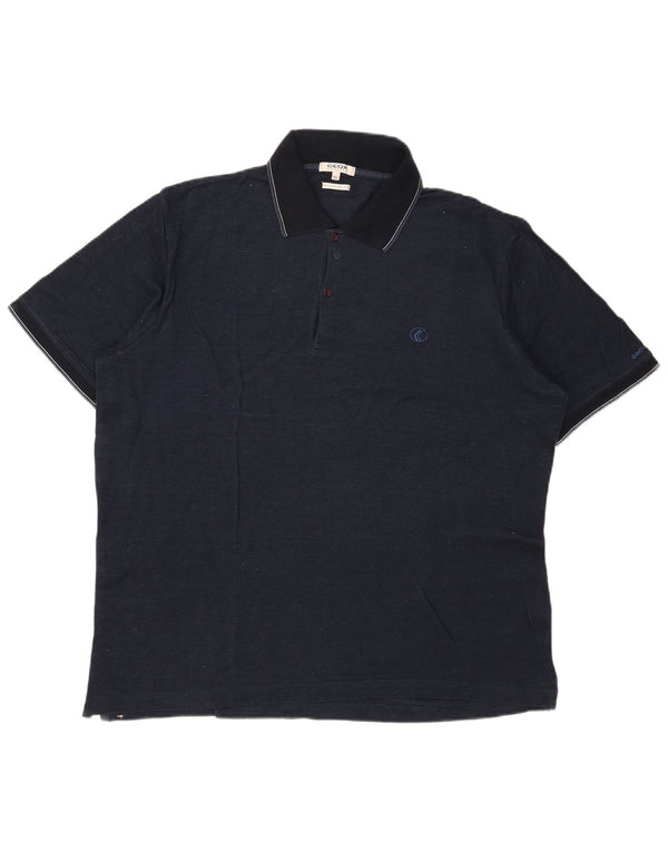 Geox Mens Respira Regular Fit Polo Shirt 2XL Navy Blue ριγέ βαμβακερό