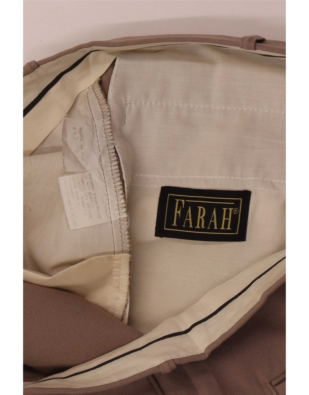 Farah Ανδρικό παντελόνι με καρφίτσα W36 L28 καφέ πολυεστέρας