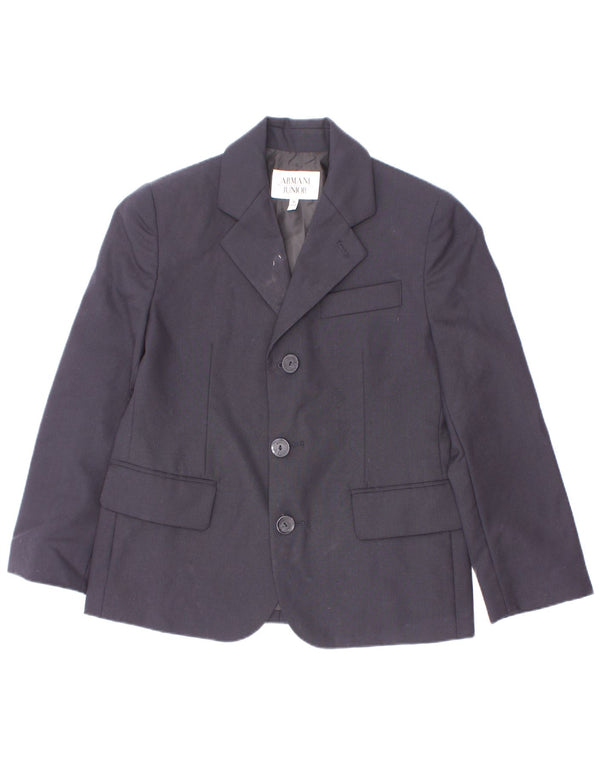 Armani Junior Boys 3 Button Blazer Jacket 6-7 Years Navy Blue Wool