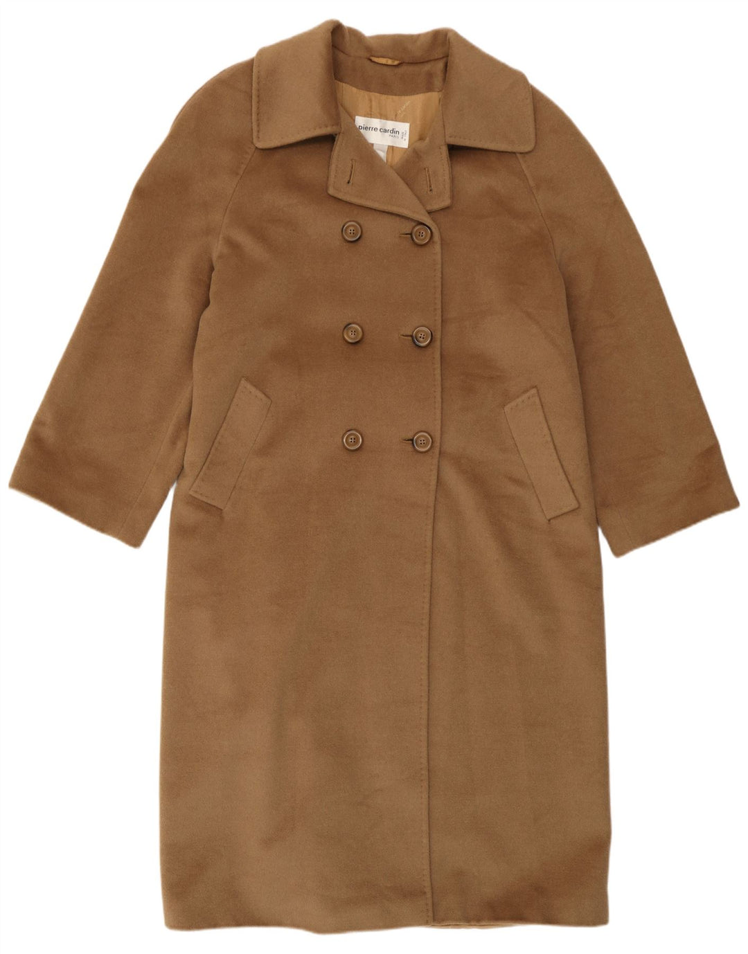 Pierre Cardin Γυναικείο παλτό με διπλό στήθος UK 14 Large Brown